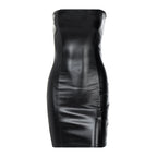 Strapless Bodycon Pu Leather