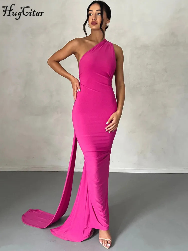 One Shoulder Backless Adjustable Scarf Loop Dress