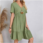 Peplum Dress Spring V-Neck