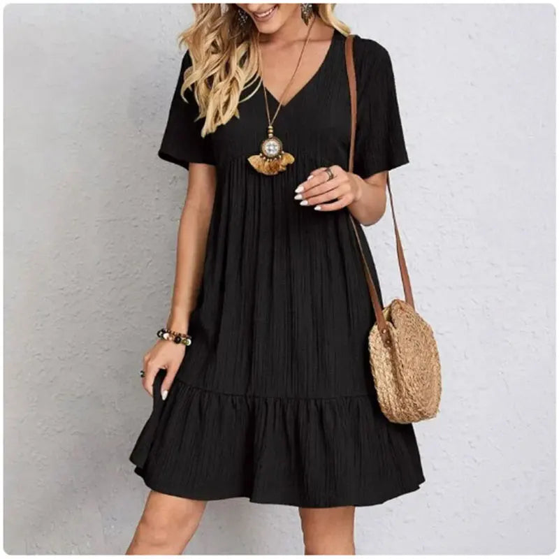 Peplum Dress Spring V-Neck