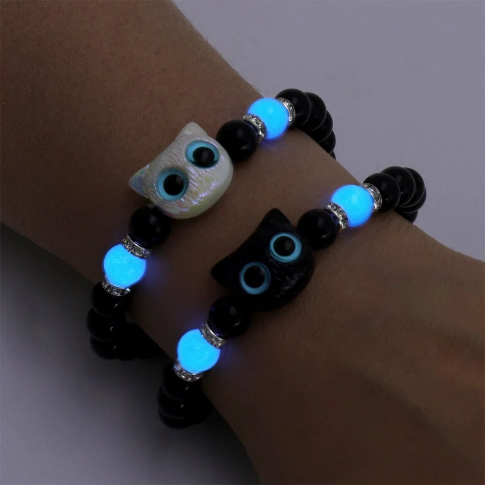 Bracelets Couples Women Men Luminous Cute Cat