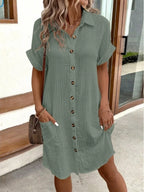 Turn-down Collar Women Dress