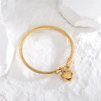 Heart Pendant  Bangle Bracelets