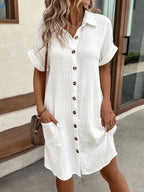 Turn-down Collar Women Dress