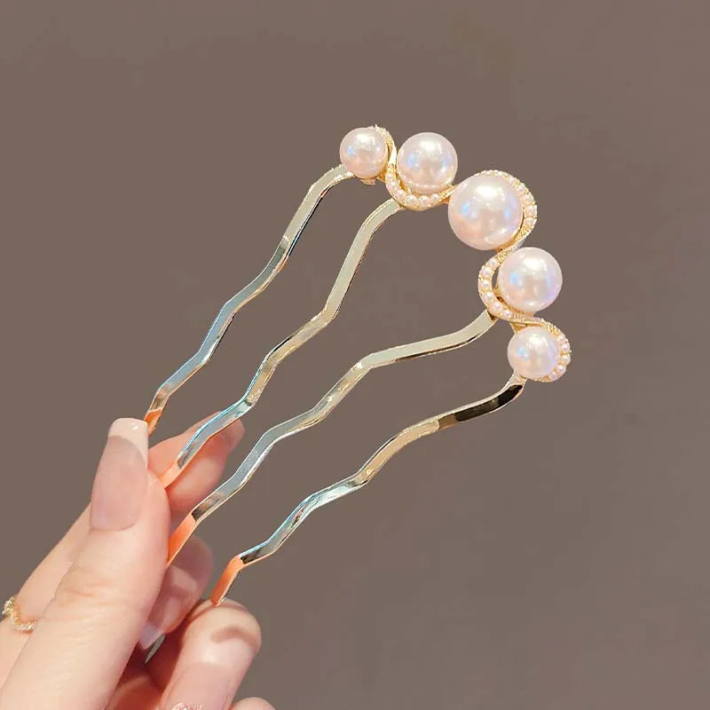 U Shaped Pearl Hairpins