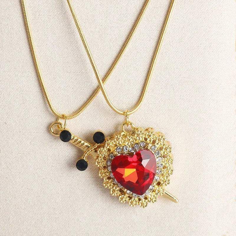 Sword Zircon Pendant Necklace