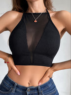 Sexy Mesh Camisole Crop Top