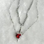 Sword Zircon Pendant Necklace