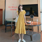 Mini Dresses Elastic Bust Printed Floral Pleated