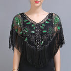 Sequined Shawl with Tassels