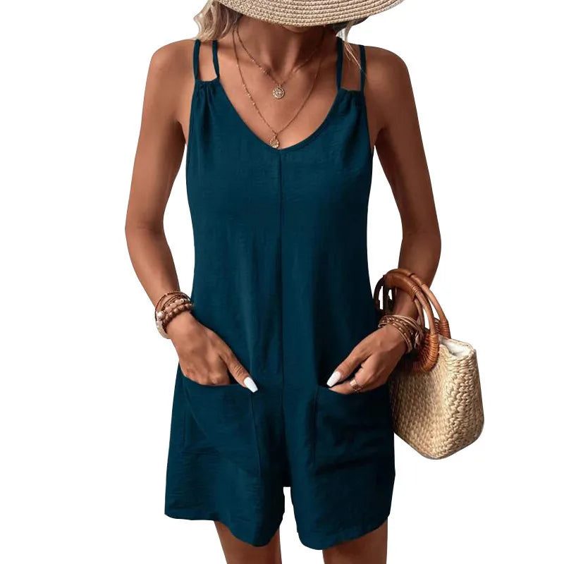 Short Rompers  with Pockets