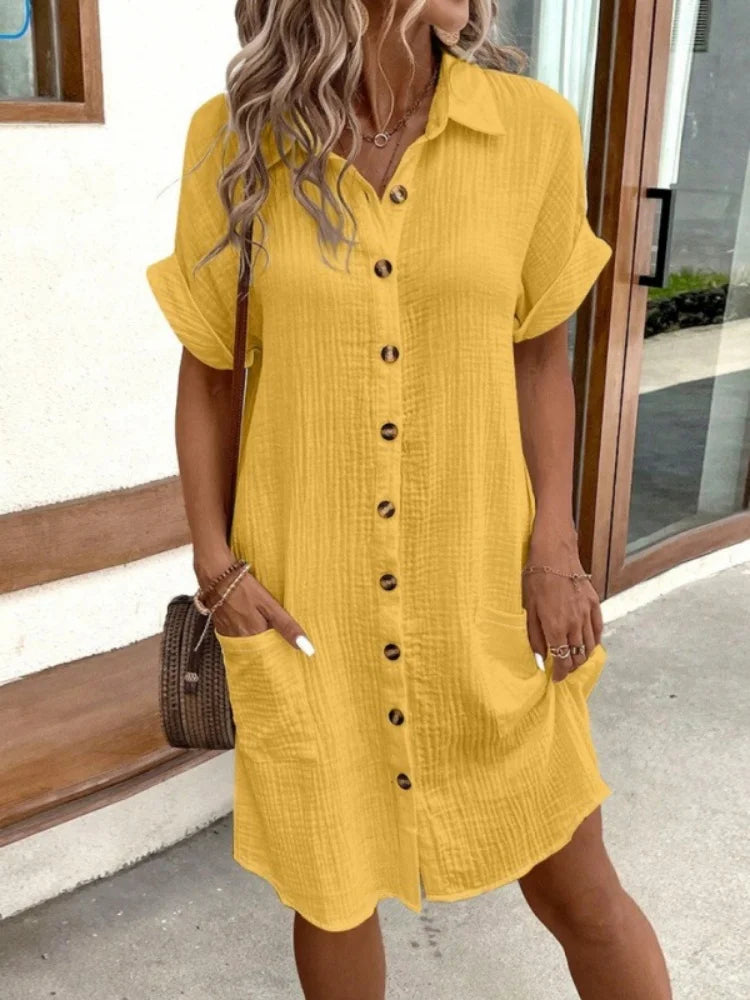 Turn-down Collar Women Dress