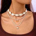 Bohemian Beach Shell Conch Beaded Necklace