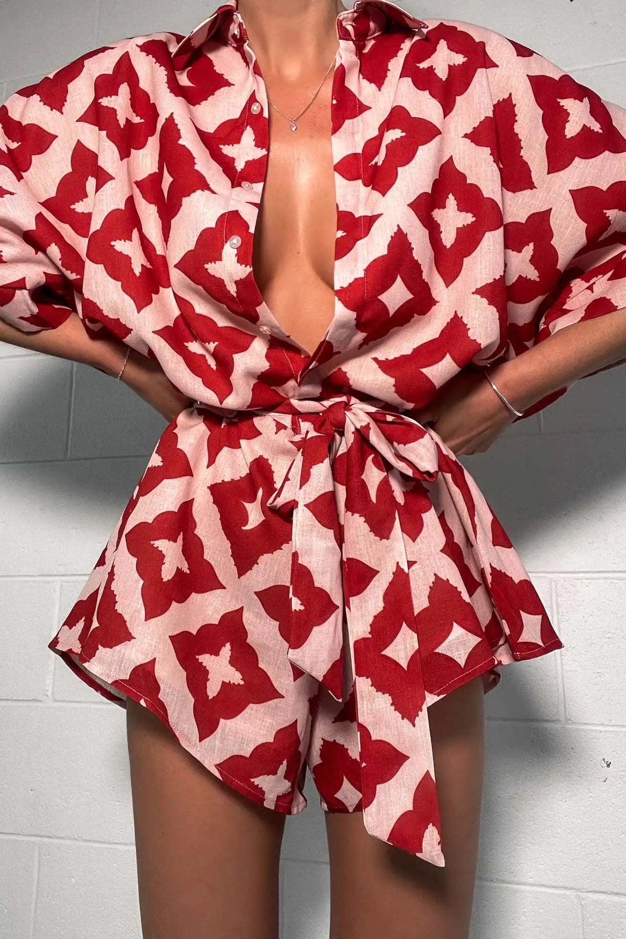 Loose casual Print Strap Jumpsuit