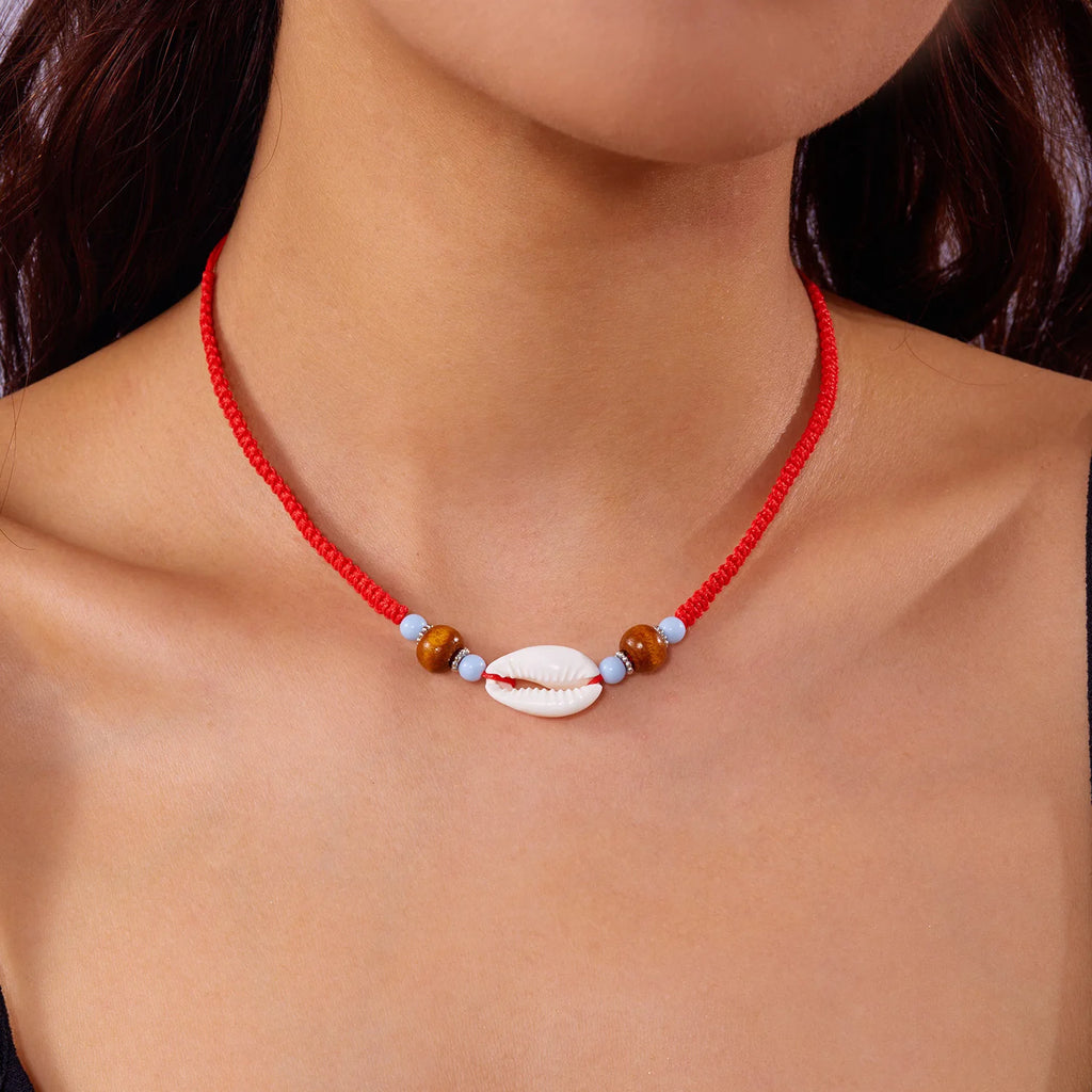 Bohemian Beach Shell Conch Beaded Necklace