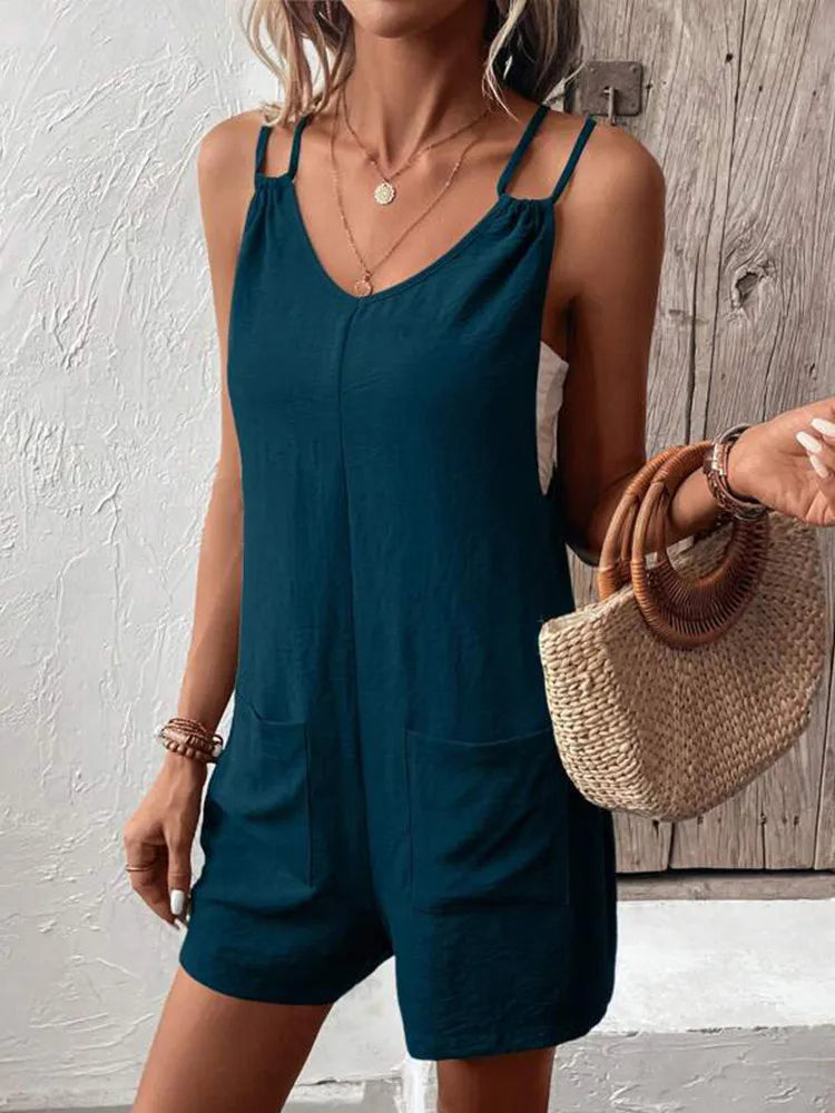 Short Rompers  with Pockets