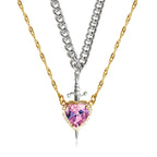 Sword Zircon Pendant Necklace