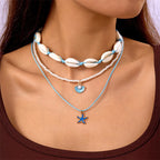 Bohemian Beach Shell Conch Beaded Necklace