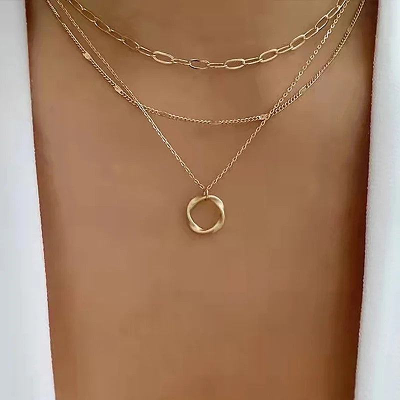 Neck Chain Circle Pendant