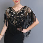Sequined Shawl with Tassels