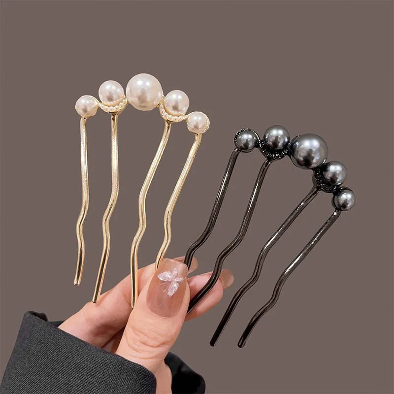 U Shaped Pearl Hairpins