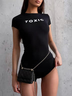 Hip Letter Print Romper