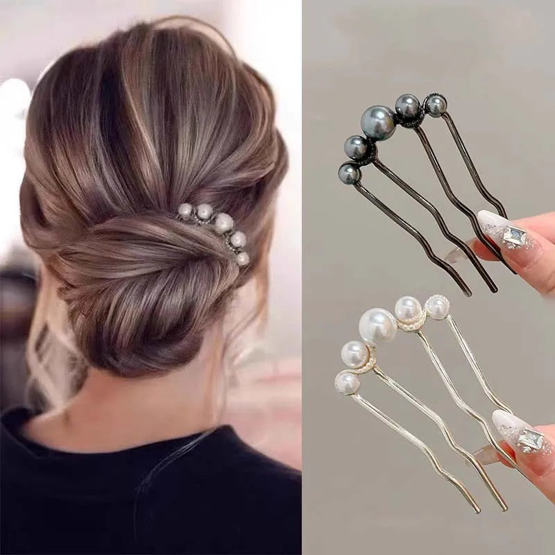 U Shaped Pearl Hairpins