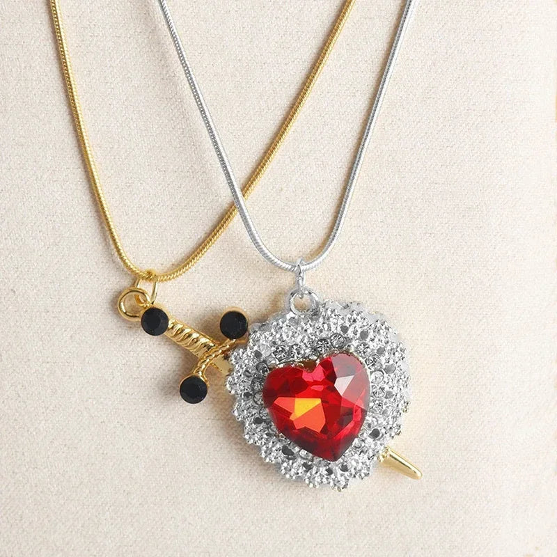 Sword Zircon Pendant Necklace