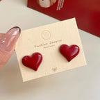 Retro Style Red Bowknot Stud Earrings