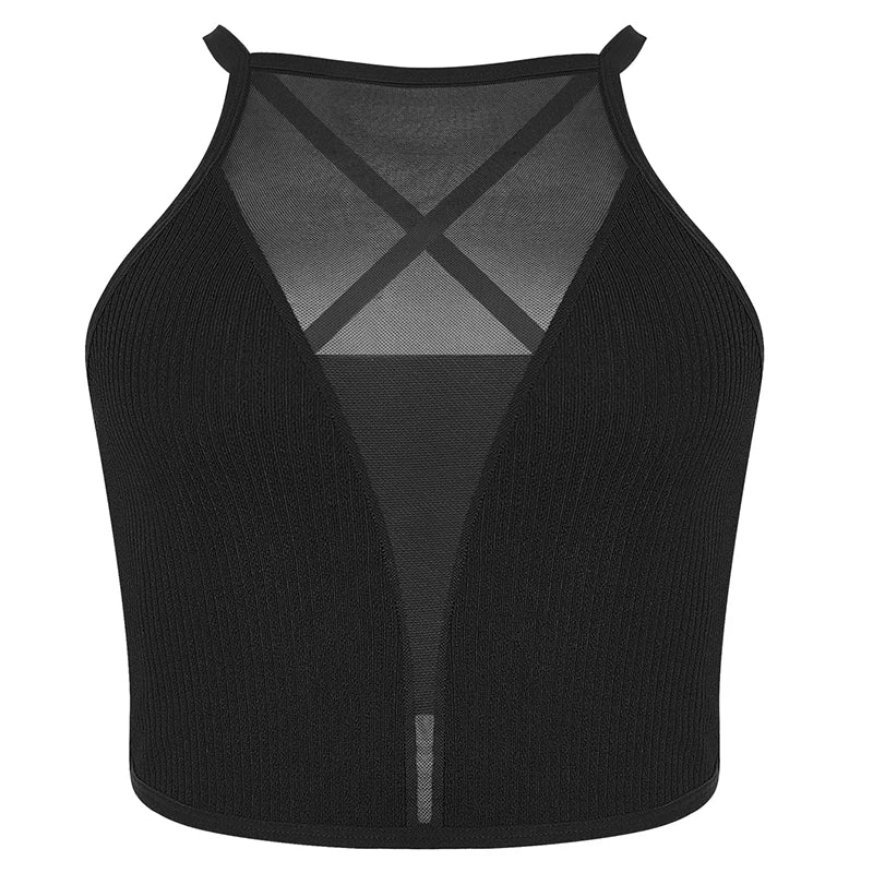 Sexy Mesh Camisole Crop Top