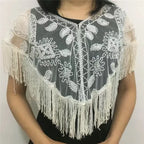 Sequined Shawl with Tassels