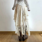 Lace Asymmetrical Skirt