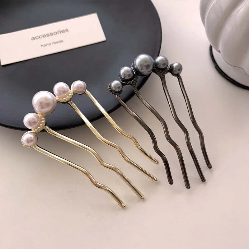 U Shaped Pearl Hairpins