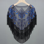 Sequined Shawl with Tassels