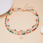 Bohemian Beach Shell Conch Beaded Necklace