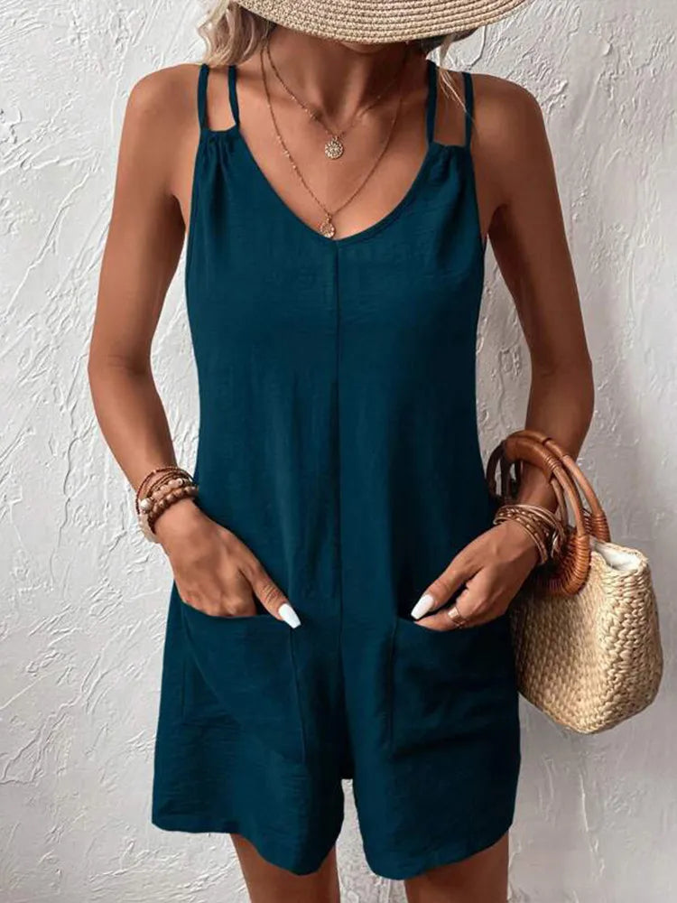 Short Rompers  with Pockets