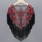 Sequined Shawl with Tassels