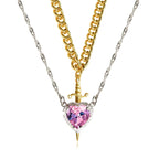 Sword Zircon Pendant Necklace