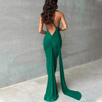 One Shoulder Backless Adjustable Scarf Loop Dress