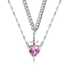 Sword Zircon Pendant Necklace