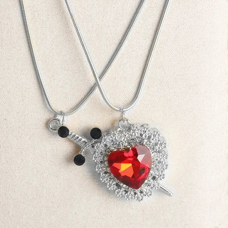 Sword Zircon Pendant Necklace