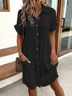 Turn-down Collar Women Dress